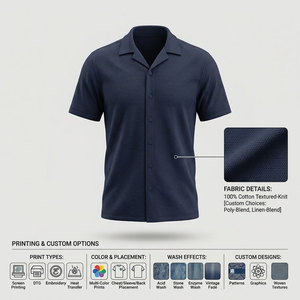 Chemise décontractée pour hommes, bleu marine, à manches longues, col carré, respirante, coupe droite, printemps, à carreaux, avec logo frontal, grandes tailles - Product Image 4