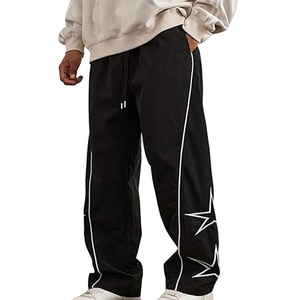 กางเกงวอร์มไนลอนผู้ชายทรงหลวมเอวยางยืดชุดกีฬา - Product Image 1