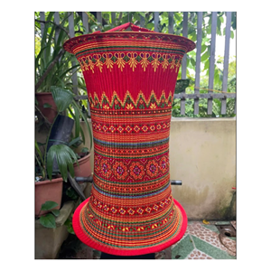 Eco Friendly Handmade Brocade Lantern Vietnamese Artisan Fabric Hanging Decoration Sustainable Home Interior Decorative <b>Lighting</b> - Product Image 6