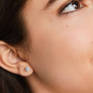 Trendy 925 <b>Silver</b> <b>Stud</b> Earrings With Round Cut Moissanite Diamonds For Women Daily Wear Fashion Jewelry And Gift Purposes - Product Image 6