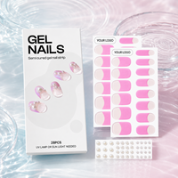 Kits de manucure en gros B2B avec perles, ensemble de manucure longue forme squoval, bandes de vernis à ongles à couverture complète