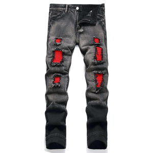 Jeans de Mezclilla Vintage para Hombre, Estilo Hip Hop, Corte Regular, Cintura Media, Cierre de Botones, Impermeables, Ligeros, para Exteriores, con Bolsillos Delanteros, Lavado a la Piedra - Product Image 1