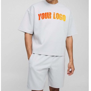 ชุดลำลองผู้ชายแบบใหม่ เสื้อยืดแขนสั้นทรงหลวมและกางเกงขาสั้นเอวยางยืดสำหรับฤดูร้อน - Product Image 5