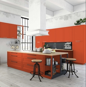 ชุดครัวสำเร็จรูป JY Project สไตล์ยุโรปหรูหราทันสมัยแบบเวียดนาม พร้อมไอส์แลนด์ ทำจากไม้ MDF ทนทาน ตู้ครัวสั่งทำพิเศษ - Product Image 3