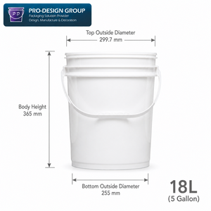 18L PCR Plastic Chemical <b>Bucket</b> <b>with</b> Airtight <b>Lid</b> ISO Certified Custom Printed Eco Liquid Reagent Pail for Laboratory Testing - Product Image 5
