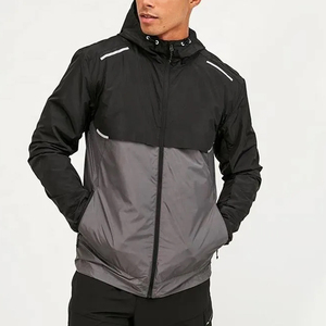 Bulk Wholesale Price Sports Jackets Two Tone Colors Windproof Jacket Gym Active Wear <b>Athletic</b> Hooded Jacket Outdoor Ripstop Coat - Product Image 1
