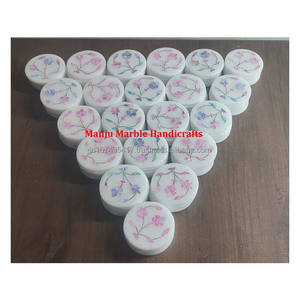 Espejo con incrustaciones de mármol pulido de lujo de nueva colección, diseño de estilo sólido con forma de nácar para decoración navideña - Product Image 1