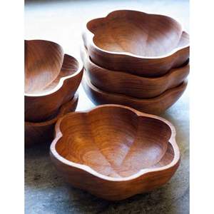 Bol à fruits en bois artisanal de qualité supérieure, écologique, en bambou et en bois, article de service de cuisine durable - Product Image 4