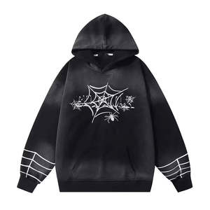 Sudadera con Capucha para Hombre TITAN TREAD WEAR, Diseño de Telaraña Rosa Tie-Dye, Manga Larga, Forro Polar, Estilo Invernal, Degradado de Color en la Parte Delantera - Product Image 3