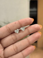 Pendientes de compromiso de lujo con diamantes cultivados en laboratorio, corte corazón extragrande, oro de 18 quilates, color EF, diseño audaz y romántico para mujer
