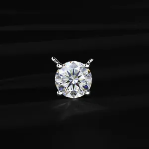 Collier solitaire éblouissant de 0,5 carat avec diamant rond taillé Bloom, clarté D-E VVS-VS, diamant CVD cultivé en laboratoire avec IGI. - Product Image 4