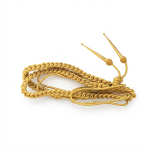 Productos de uniforme de calidad superior Aiguillette dorada hecha en alambre con dos puntas doradas hechas a medida Aiguillette Shoulder Board - Product Image 1