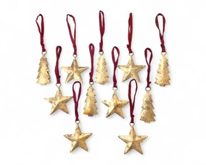 Golden <b>Star</b> Handmade Full Color Painted Eco-Friendly Modern Hanging Christmas Ornaments Iron <b>Decor</b> for Tree - Product Image 5