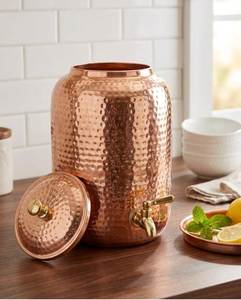 Copper Water <b>Storage</b> Vessel with Tap Handmade Copper Water Dispenser Ayurvedic Drinking Water Container ODM Bulk Export Supplies - Product Image 3