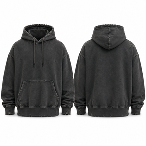 Sudadera con Capucha Estilo Vintage Personalizada, Tejido Grueso de Algodón Lavado, Corte Regular, Ecológica, Transpirable, Servicio OEM - Product Image 1