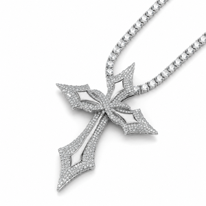 Bijoux Hip Hop en argent sterling 925, moissanite ronde taille brillant pavée, pendentif personnalisé, bijoux pour homme - Product Image 5