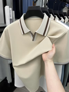 Men's Customizable Color Short Sleeve for Shirt Digital Printed Logo Breathable Casual Solid Front Design Polyester/Cotton - Product Image 4