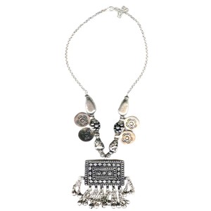 Conjunto de Joyería Bohemia Cristiana Tibetana Chapada en Plata Antigua Vintage con Piedras de Vidrio para Fiestas y Uso Diario de Mujeres - Product Image 1