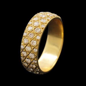 Anillo de Diamantes de Alta Calidad y Gran Brillo en Oro de 18K, Diseño Geométrico Clásico, Anillo de Boda Unisex, Producto al por Mayor - Product Image 1