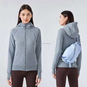 Sudaderas con capucha deportivas de lana de alta calidad para mujer, anticontracción, antibolitas, a la moda, teñidas lisas, con capucha frontal personalizada para invierno - Product Image 3