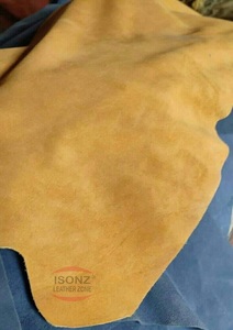 Green Calf Suede Leather Cow <b>Split</b> 100% Genuine Water Resistant ISONZ Leather for Garment & Bag Custom Products and Colors - Product Image 3