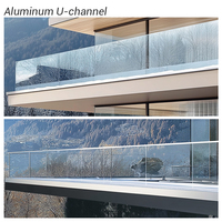 Chuanlan Maßgefertigtes Mehrfarbiges Zeitgenössisches Edelstahl-Aluminium-Glas-Geländer Balustrade Poolzaun Balkon Treppe