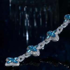 Nueva Cadena Cubana de Plata de Ley 925 con Tréboles de Moissanita Iced Out, Unisex, Estilo Hip Hop, Joyería que Pasa la Prueba del Diamante - Product Image 3