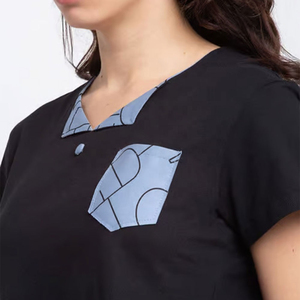 Ensemble réversible pour femmes en polyester/coton, t-shirt et short d'été, couleurs unies, motifs imprimés, doux, respirant, grandes tailles - Product Image 6