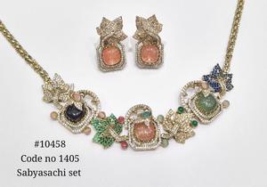 10457Flower Designer Necklace Doublet <b>Magic</b> Stone with Cubic Zirconia Mehandi Plated Flower Jewelry Bohemian Style party Wedding - Product Image 5