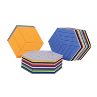 Panneaux acoustiques hexagonaux en fibre de polyester, absorption sonore hautement efficace, 9 mm d'épaisseur, écologiques, vente en gros, salle de conférence, villa