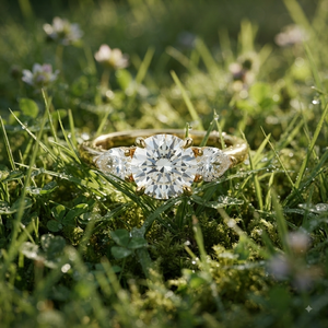 Bague de Fiançailles et d'Anniversaire Unisexe en Or 10K, Design Classique Tendance, Personnalisable avec Trois Moissanites, Cadeau Idéal pour Fête - Product Image 4