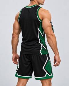 Conjunto de Uniforme de Baloncesto para Hombre Claw Intl, Negro y Verde, Impresión por Sublimación, Transpirable, Poliéster, Talla Adulto - Product Image 3