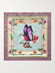 Écharpe en satin à motifs floraux botaniques pour femmes et filles, imprimé jardin vintage de luxe, carrée, pour la tête et le cou, idéale pour un usage décontracté - Product Image 4