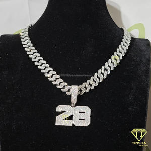 Luxury " TULUM " Letter Pendant <b>Chain</b> Moissanite Diamond Custom <b>Name</b> Necklace Hip Hop Bling Jewelry - Product Image 5