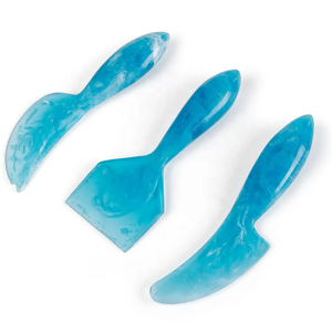 Juego de Cuchillos para Queso de Resina Artizon Studio, Diseño de Melocotón, 3 Piezas de 6 Pulgadas, Textura de Mármol, Ecológico, Apto para Lavavajillas y Microondas, para el Hogar - Product Image 4