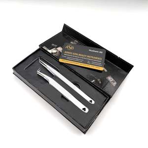 Pinza para Pestañas con Recubrimiento de Color Blanco y Punta Plateada, Acero Inoxidable Sostenible, Impresión de Logotipo Personalizado, Servicio OEM - Product Image 5
