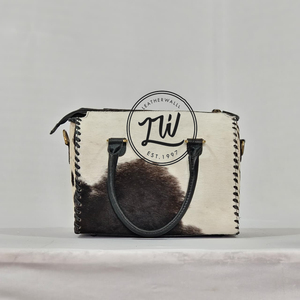Sac à main en cuir véritable 100% de haute qualité, design de luxe pour femmes, style western, en cuir de vachette, motif à carreaux, fait main - Product Image 3