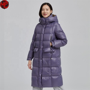 Chaqueta acolchada larga de invierno para mujer, abrigo con capucha, manga larga, impermeable, a prueba de viento, abrigo largo cálido para mujer - Product Image 2