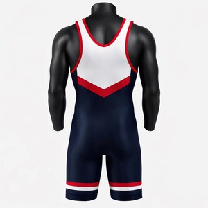 Custom Mens Wrestling <b>Singlet</b> One Piece Compression Bodysuit Breathable Powerlifting <b>Weightlifting</b> Activewear Athletic Uniform - Product Image 3