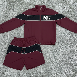 Rexfit Sports <b>Reflective</b> Nylon <b>Jacket</b> and Track Pant Windproof Mens Set Tracksuit Set Tracksuit Set Wholesale - Product Image 6