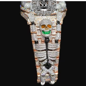 Reloj de Diamantes Blancos de Alta Gama con Incrustaciones de Diamantes, Calidad de Exportación, Ideal para Eventos, Regalos y Uso Nocturno, Disponible a un Precio Accesible desde India - Product Image 3