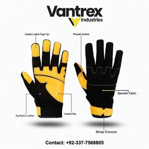 Guantes Mecánicos de Poliéster Vantrex Industries, Negros y Amarillos, 12 oz, 10 Pulgadas, Puño Reforzado, Resistentes a la Abrasión, Antideslizantes - Product Image 2