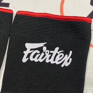 Fairtex Ankle Guards Black Red Compression Support Unisex Adult <b>Pull</b> On Protective Gear - Product Image 5