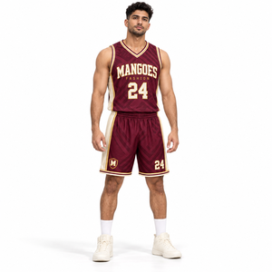 Camiseta de Baloncesto Personalizada, Uniforme de Equipo Bordado, 100% Poliéster, Conjunto Deportivo sin Mangas y de Manga Corta para Adultos - Product Image 2