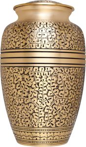 Luxury Adult Aluminum Memorial Cremation Urn Funeral <b>Ash</b> Holder <b>Keepsake</b> Tribute With Polished Decorative Finish - Product Image 4