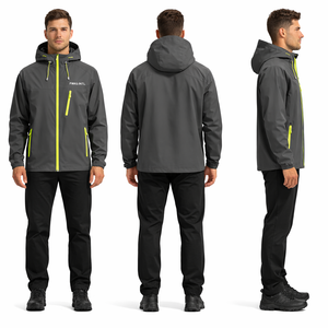 Veste de pluie pour VTT personnalisée, coupe-vent réfléchissant à capuche pour homme, imperméable, vente en gros B2B, vestes pour hommes - Product Image 5
