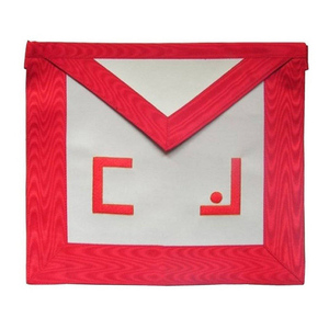 Tablier de Maître Maçon du Rite Écossais Premium, en Satin Rouge et Blanc, Broderie Symbole Maçonnique, Accessoires Cérémoniels Franc-Maçon - Product Image 1