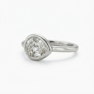 Classic 14k White Gold Engagement <b>Ring</b> Pear-Shaped Diamond Luxury Elegant IGI Certified Jewelry <b>for</b> Women <b>Men</b> Wear - Product Image 3