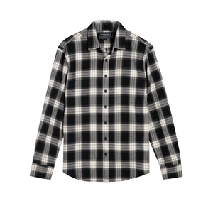 Camisa de Franela de Algodón Suave con Estampado a Cuadros y Estilo Abotonado, Ropa de Moda Masculina y Camisas Casuales 100% Algodón en Venta - Product Image 1