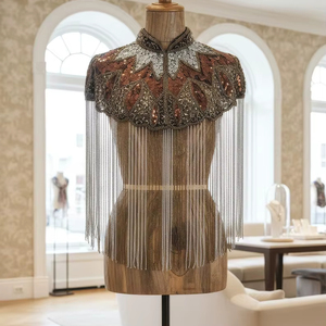 Bijoux de corps luxueux faits à la main avec des franges de perles et des paillettes, design plaqué argent, meilleurs prix pour femmes en provenance d'Inde - Product Image 1